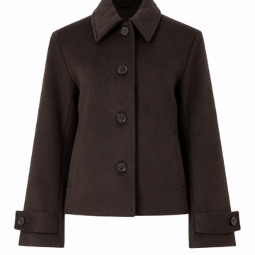 Dark Brown Single-Breasted Tailored Coat