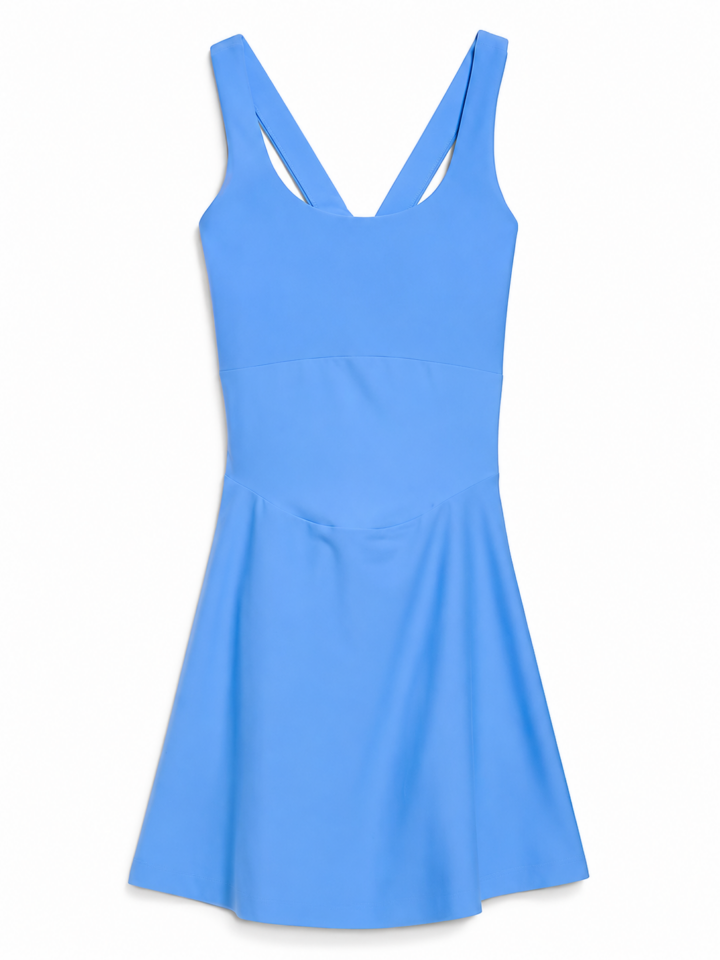 Light Blue Fit-and-Flare Sleeveless Dress