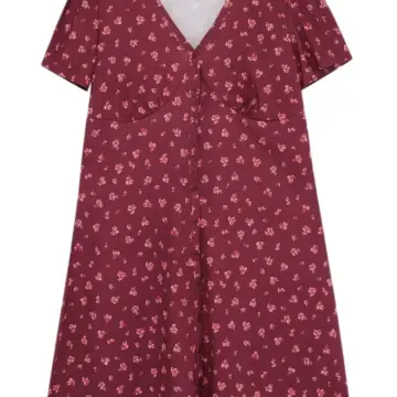 Boho Print Ruffle Hem Mini Dress