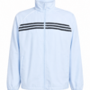 Light Blue Track Jacket with Black Chest Stripes and Stand Collar