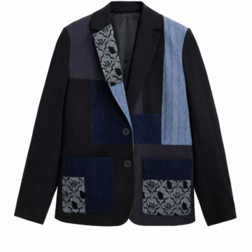 Patchwork Floral Accent Relaxed Blazer